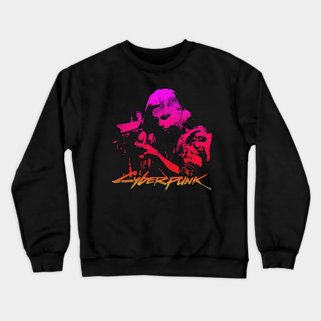 Cyberpunk Abstract Crewneck Sweatshirt by Scailaret